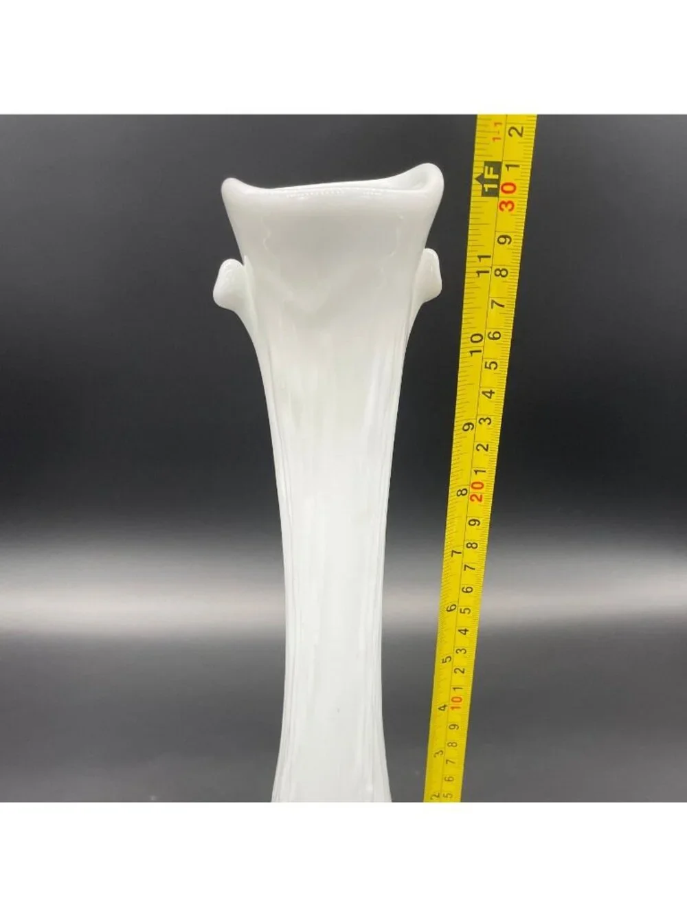 Vintage Swung Vase Tree Branch Milk Glass Stretch Imperial USA Mid Century Retro